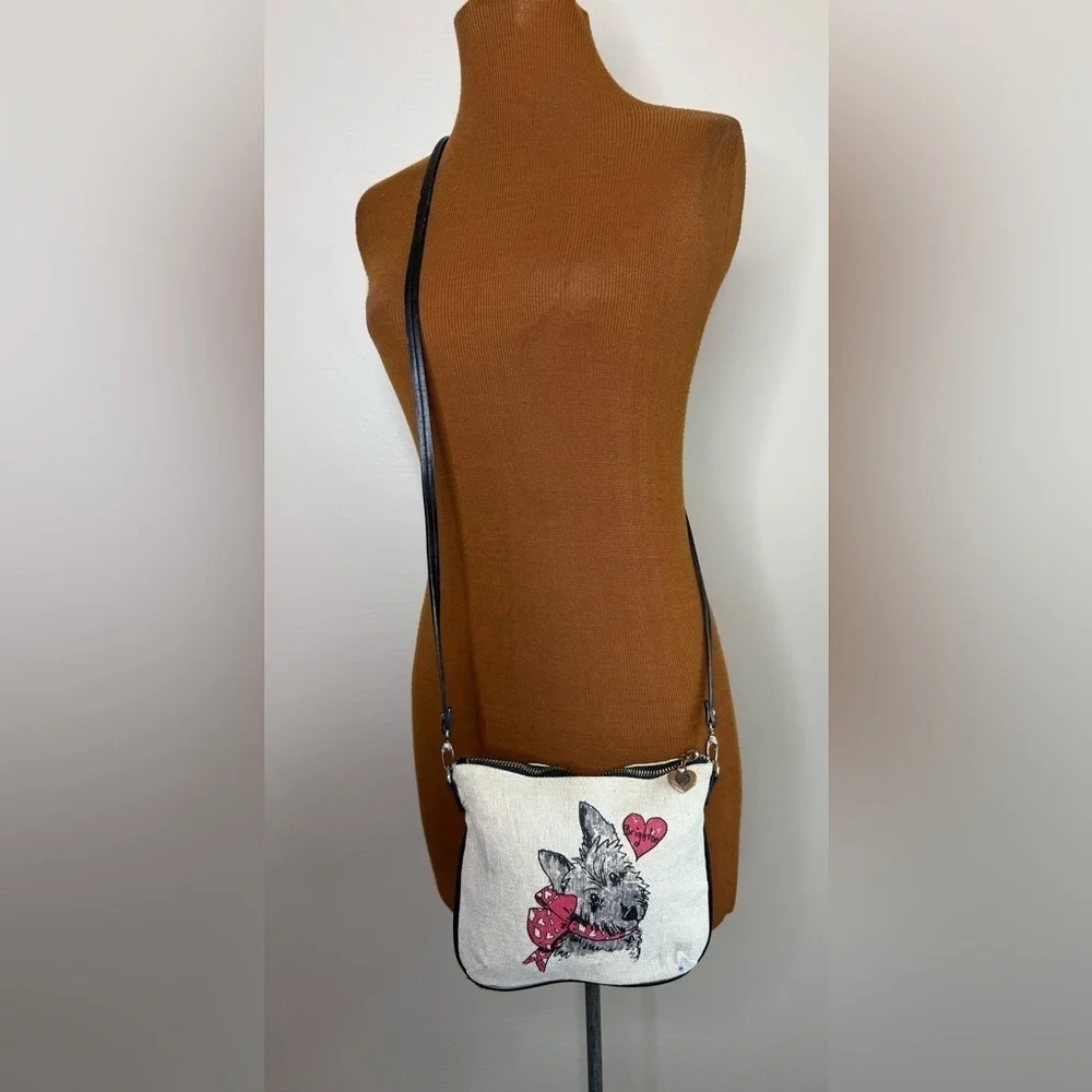 Brighton Scottie Dog Exercise I’d Rather Accessorize! Small Crossbody Bag Canvas